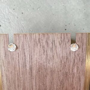 Delicate 14KGP over silver Clear Crystal Stud Earrings